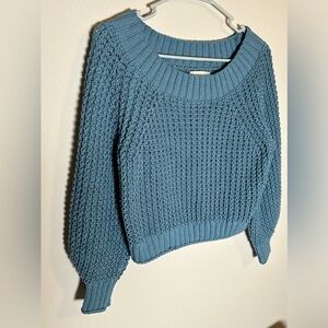 Abercrombie and Fitch Blue Cable Knit Sweater